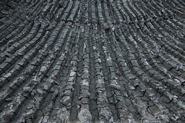 Traces of a bucket-wheel excavator