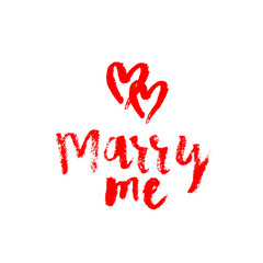 MARRY ME hand lettering, marriage and wedding concept, handmade calligraphy, vector background