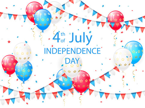 Independence day background with balloons