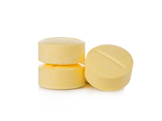 Pill yellow isolated on white background