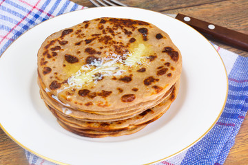 Dietary Pancakes from Flax Meal Stack
