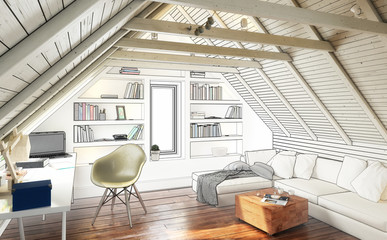 Dach-Apartment (Entwurf)