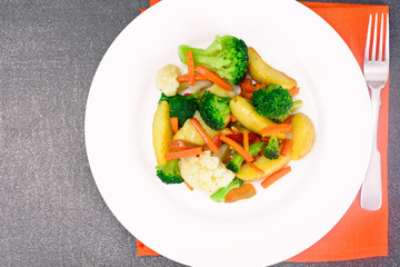 Steamed Vegetables Potatoes, Carrots, Cauliflower, Broccoli