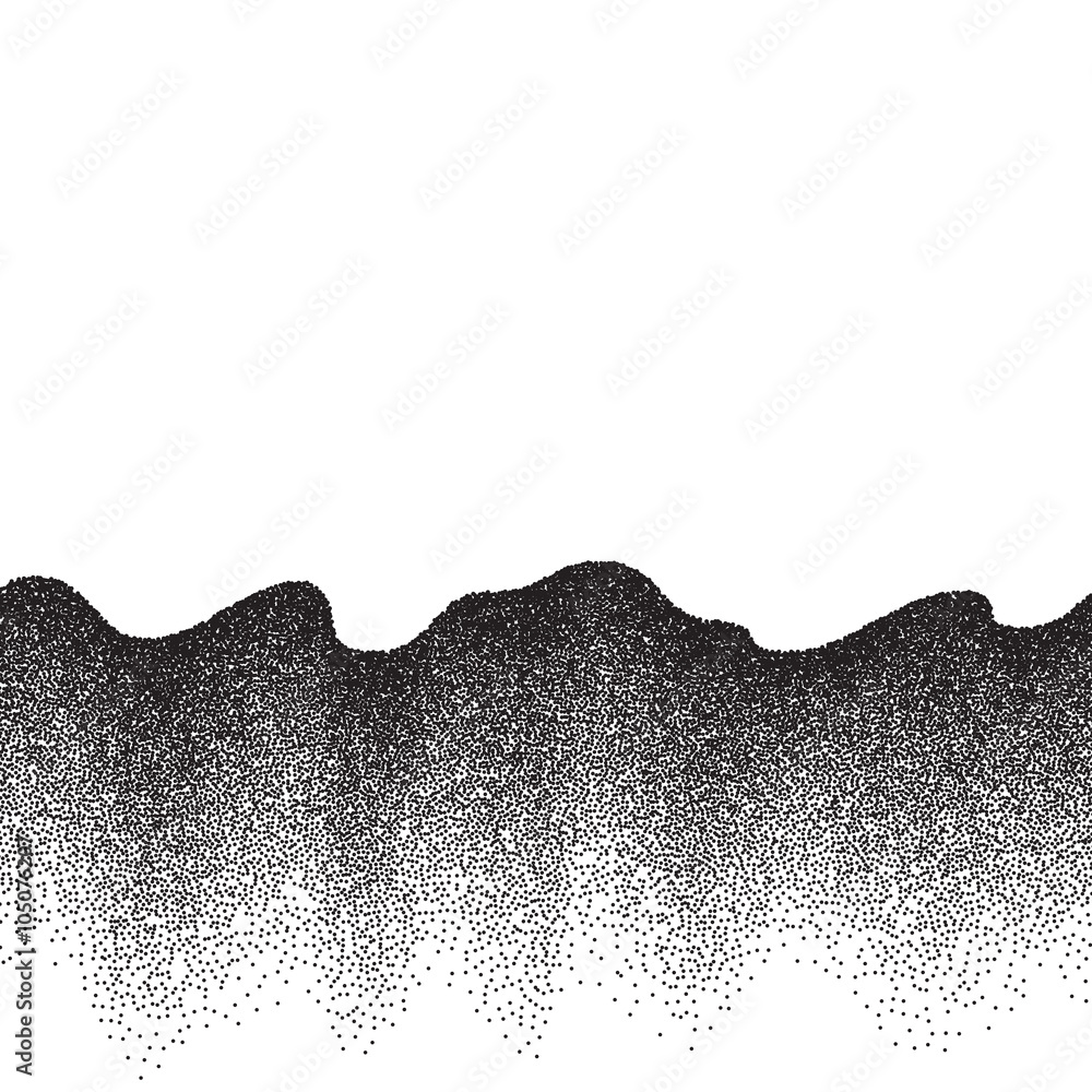 Poster Abstract background with wave of scattered dots