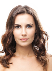 Fototapeta premium Portrait of beautiful woman, on white