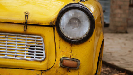 Detail of East German car "Trabbi"