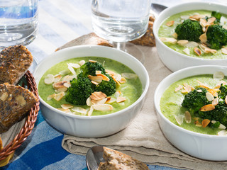 Lunch with broccoli soup