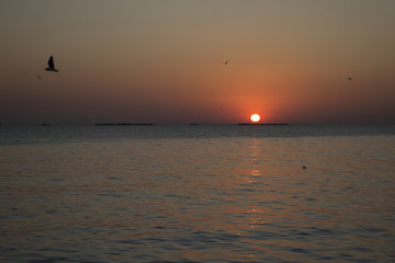 Sunset time at the sea