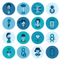 Womans Day Icon Set