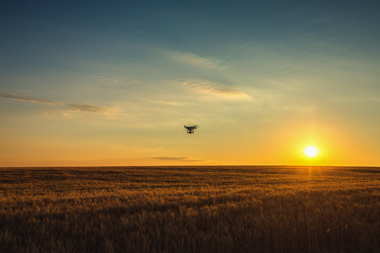 Varna, Bulgaria - June 23 ,2015: Flying drone quadcopter Dji Pha