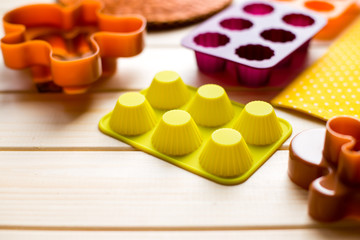 Form for candy and cookie cutters on wood