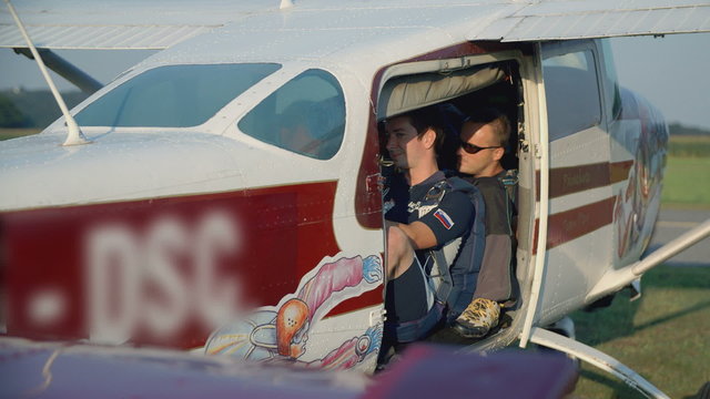 Small plane is ready to take off