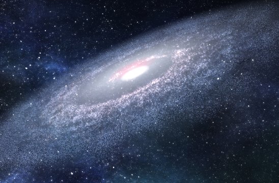 Big Spiral Galaxy - 3D Rendered Digital Illustration