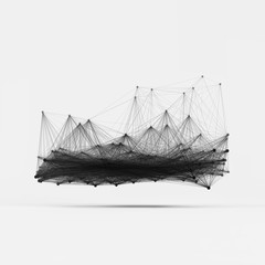 Connection Structure. Wireframe Vector Illustration.