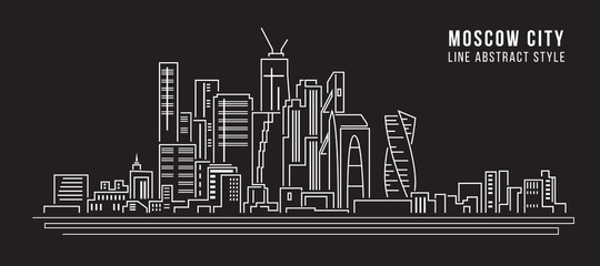 Fototapeta premium Cityscape Building Line art Vector Illustration design - moscow city