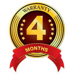 Warranty for Four Month isolated on white background. Vector Warranty for Months.