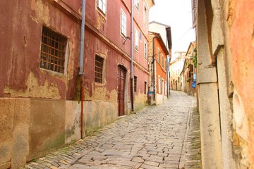 Fototapeta na wymiar Old street in Istrian village Motovun in Croatia