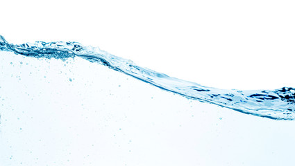 Set of splashing water waves, isolated on the white background