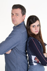 Teenager's problem father and teenager back to back not happy