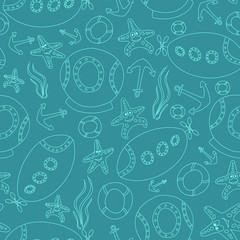 Submarines. Seamless background