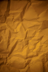 Brown crumpled paper texture background.