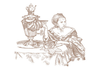 Woman drinking tea