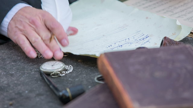 Looking at the time while writing a poem
