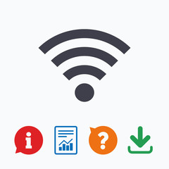 Wifi sign. Wi-fi symbol. Wireless Network.