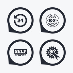 Repair fix tool icons. Customer service signs.