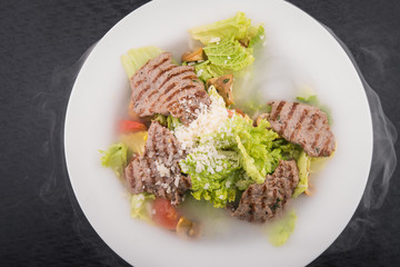 salad with beef