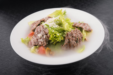 salad with beef