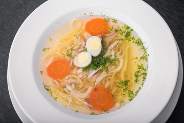 chicken soup with eggs