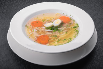 chicken soup with eggs