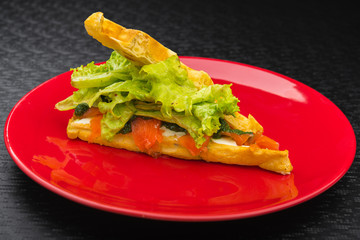 waffles with smoked salmon