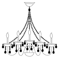 Isolated simple chandelier on a white background