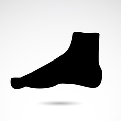 Human foot vector icon.