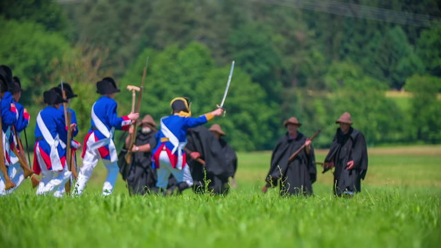 Army attacking on battleground