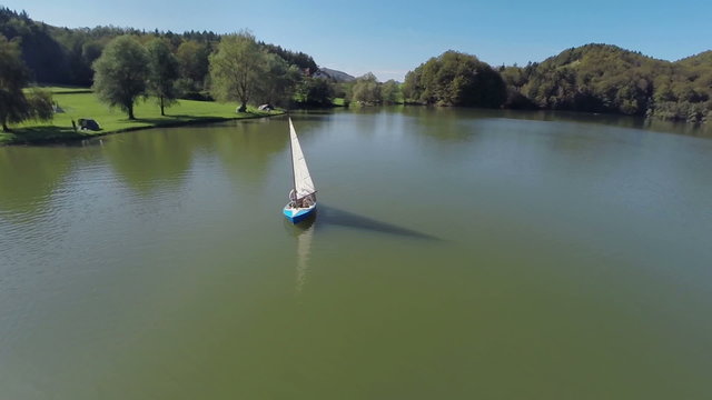 Boat sealing on the lake 