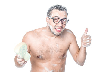 Fototapeta premium Funny man bathing
