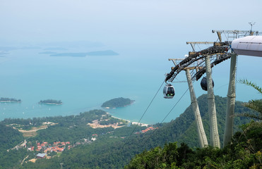 Cable car and panoramic view of Langkawi, Malaysia