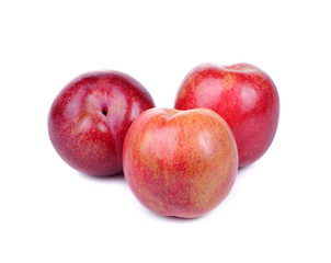 red plum isolated on white background