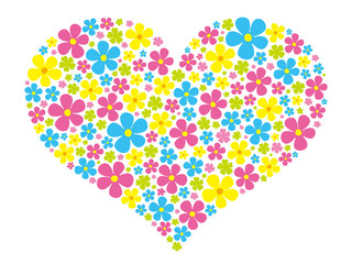 ハート　花　カラフル