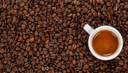 Espreso in a white cup
