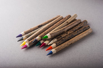 closeup of color pencils