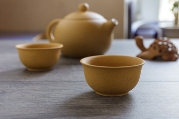 Tea set of Yixing clay