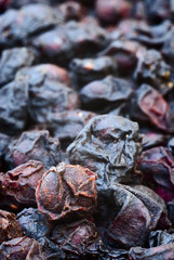 Dried schisandra (Schisandra chinensis)  edible fruit known as 