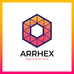 Fototapeta premium Hexagon Arrow Logo