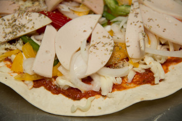  plate of pizza with sausage