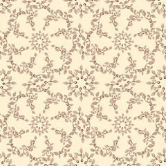 Seamless leaves pattern on light yellow background