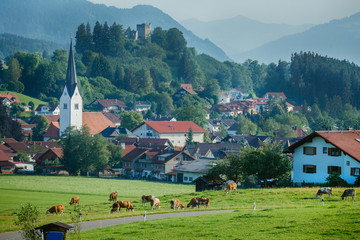 Obraz premium Alpine village landscape